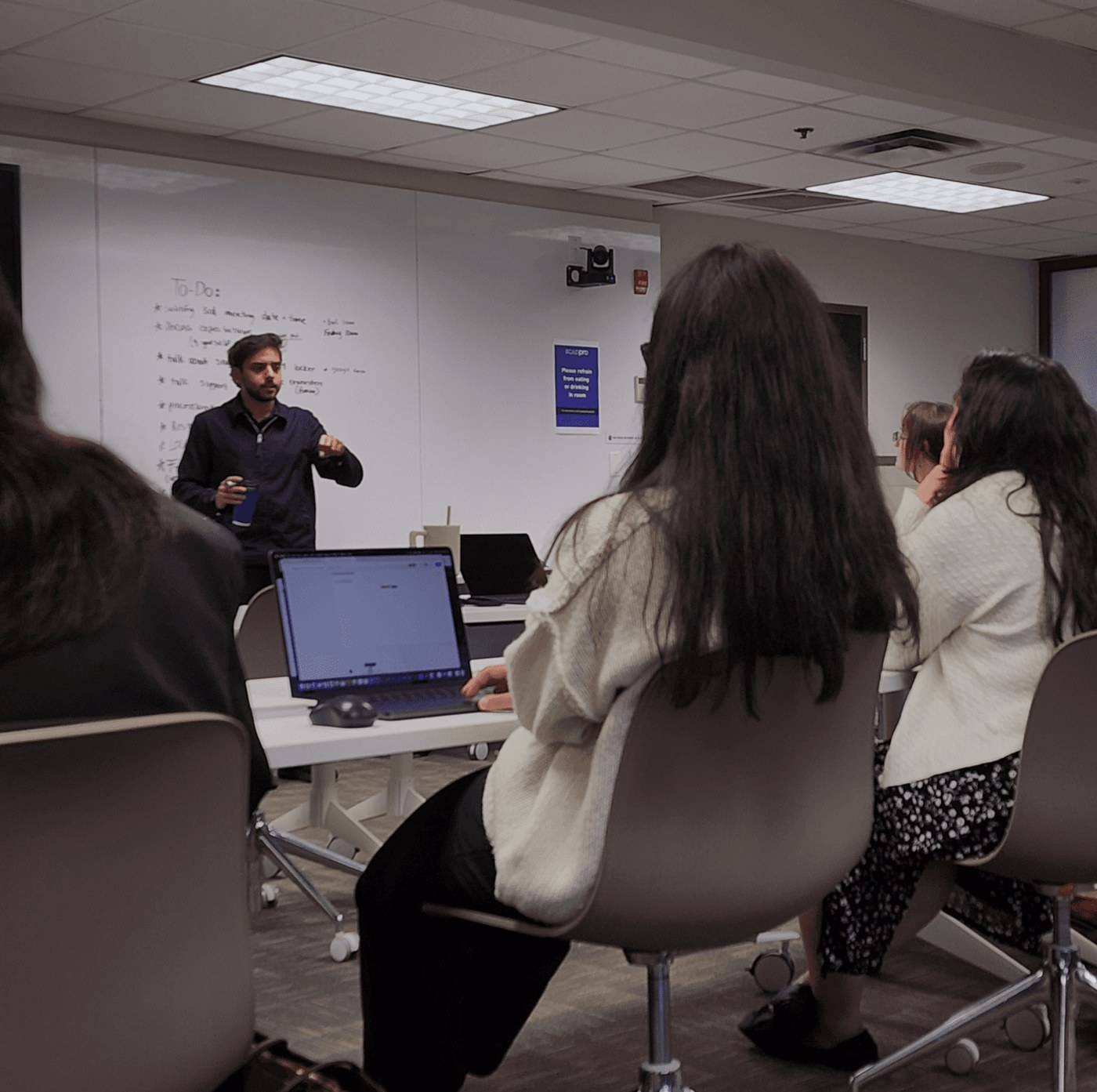 Aman Laliwala leading a design critique session