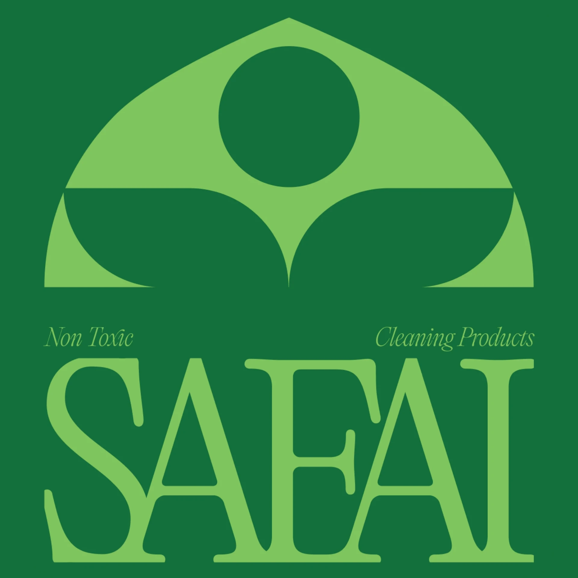 Safai - Primary mark - lotus arch and seed, set in the display serif