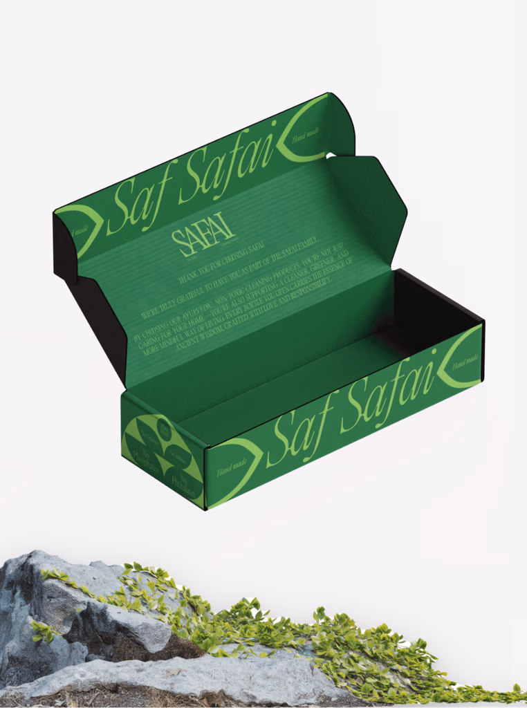 Safai - Unboxing - thank-you note printed on the lid