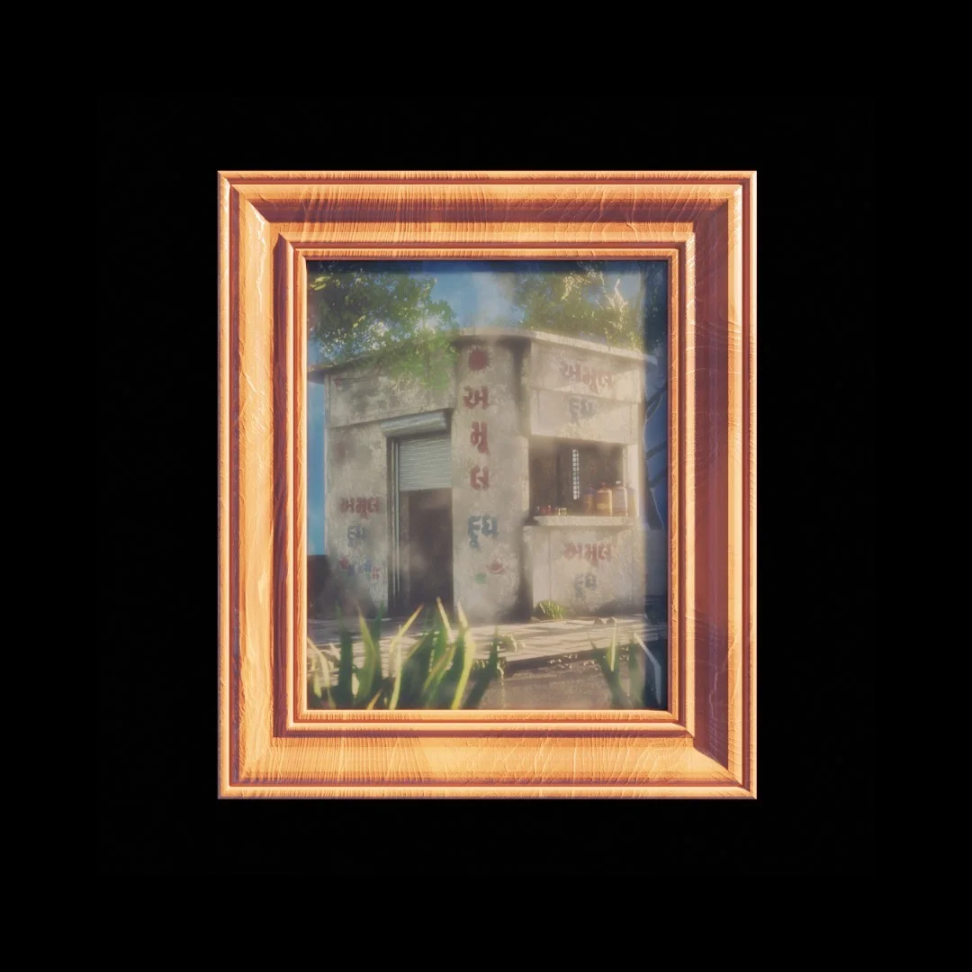 Amul Ni Dukan - Framed key visual - the store rendered as memory