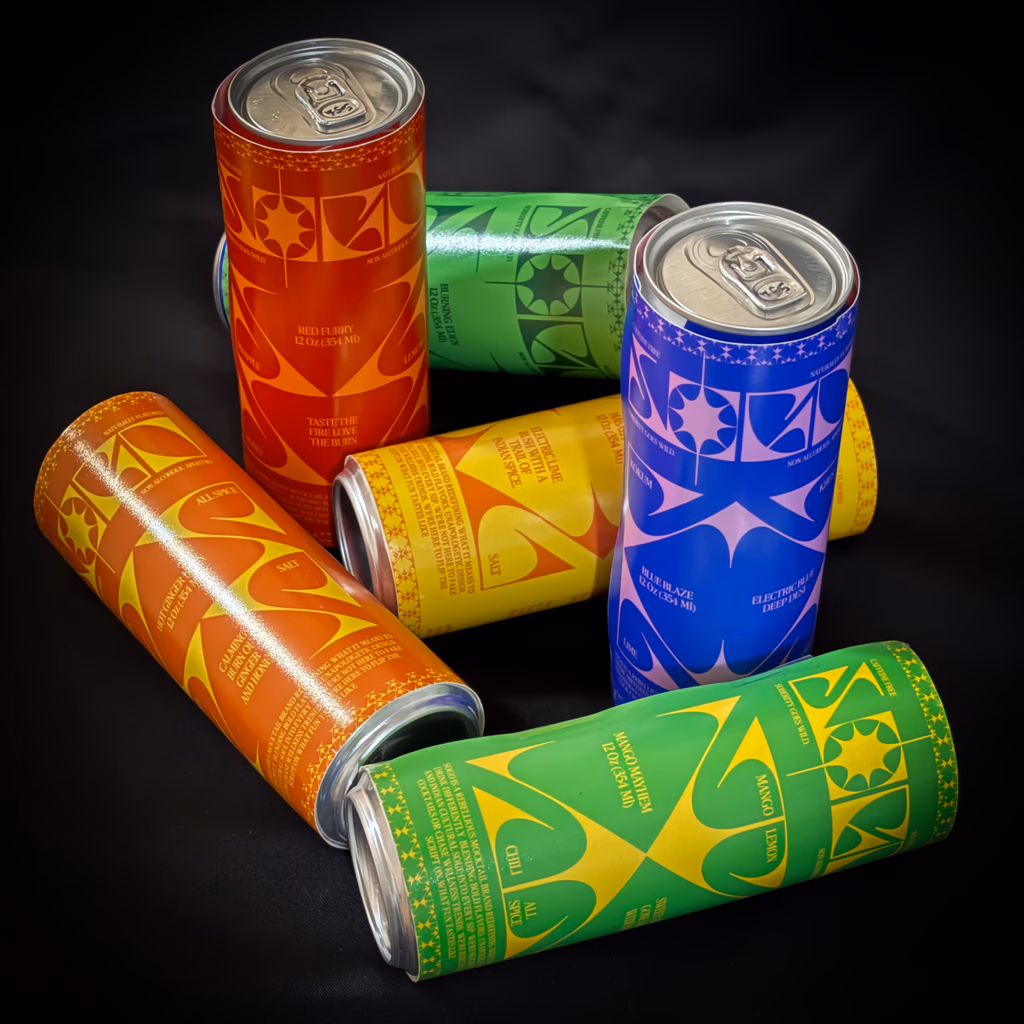 SOGO - Pack studies - the geometric star system wrapping every can
