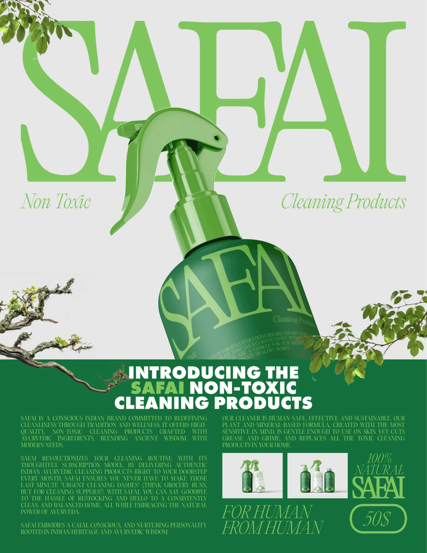 Safai - Editorial poster variant on light ground