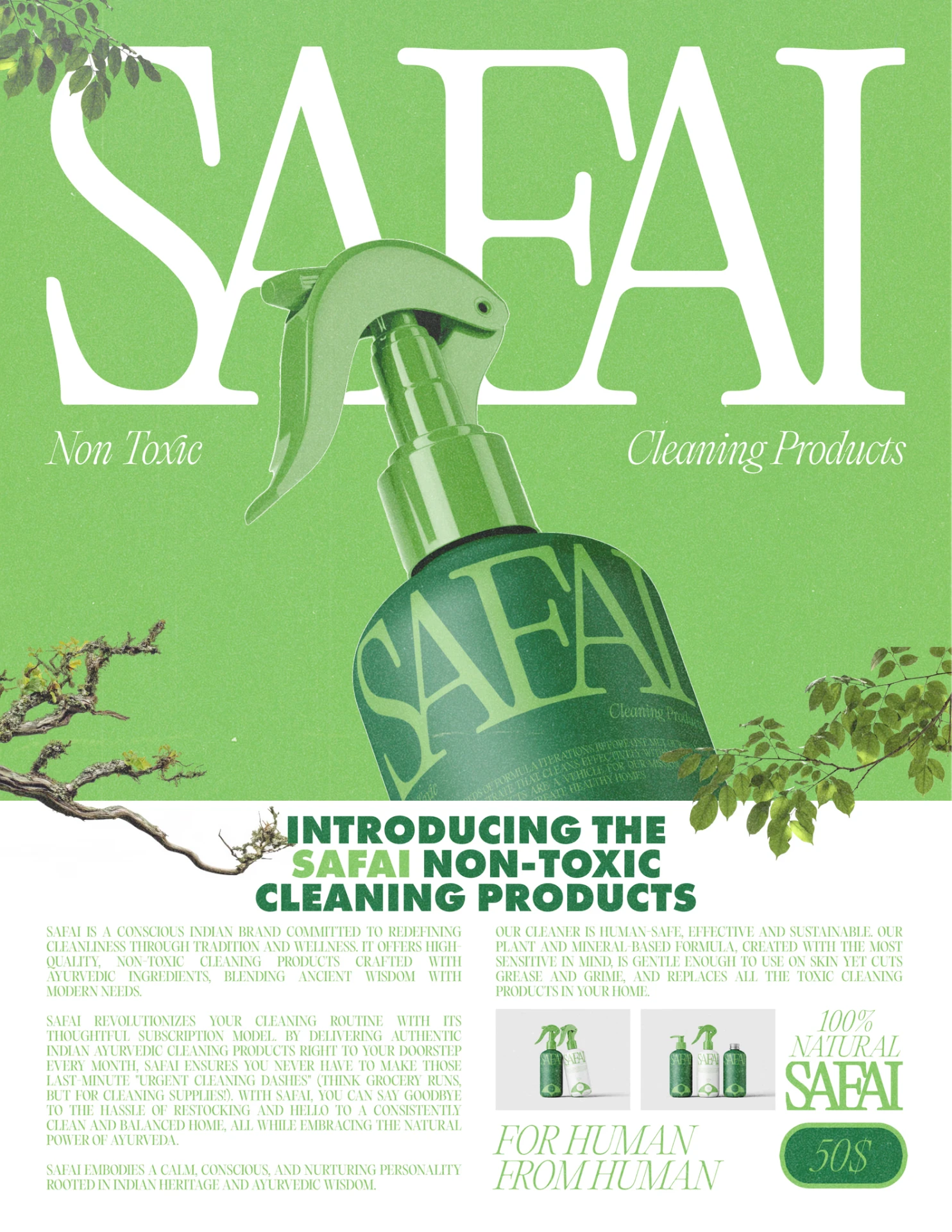 Safai - Launch poster - non-toxic cleaning products